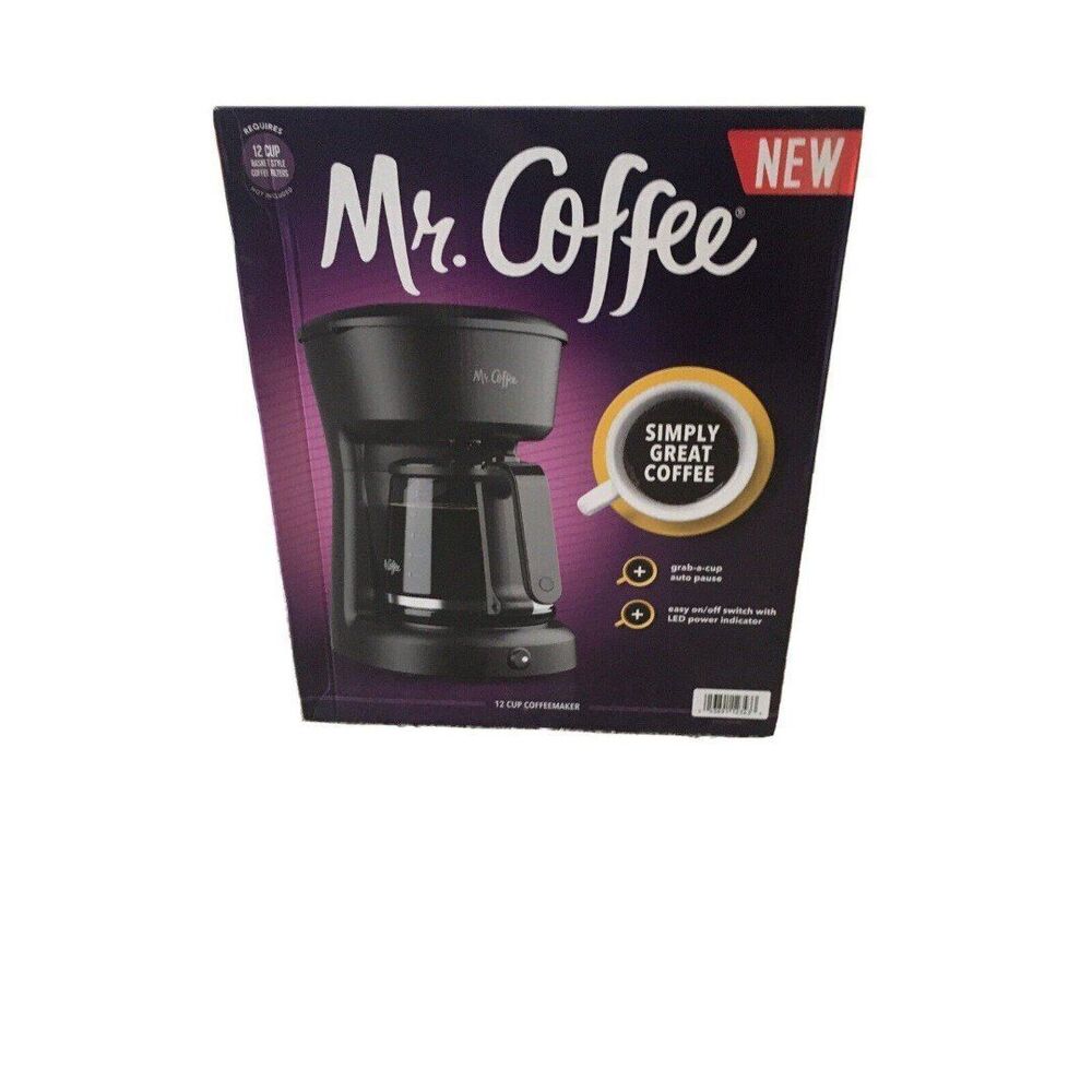 Mr. Coffee 12-Cup Coffemaker with On and Off Switch Black